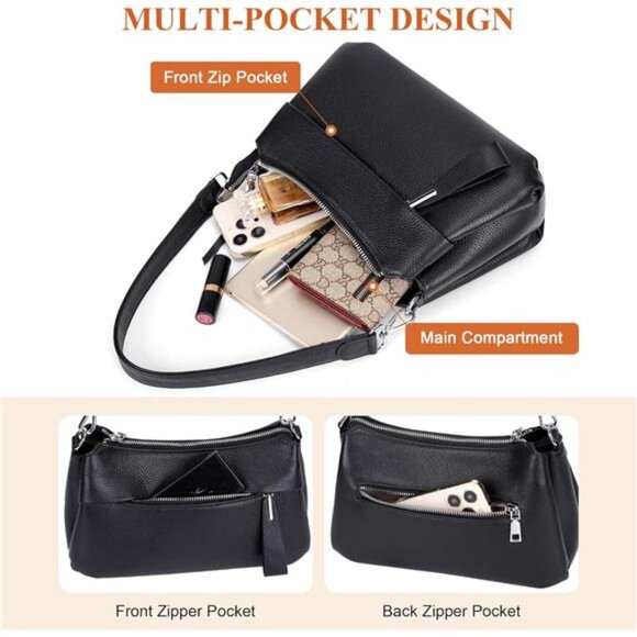 Over Earth Genuine Leather Crossbody Bags for Women Small Hobo Handbags - Picture 5 of 7